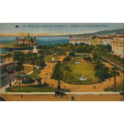 Carte postale ancienne Nice Jardins du Roi Albert 1er Hôtel Ruhl