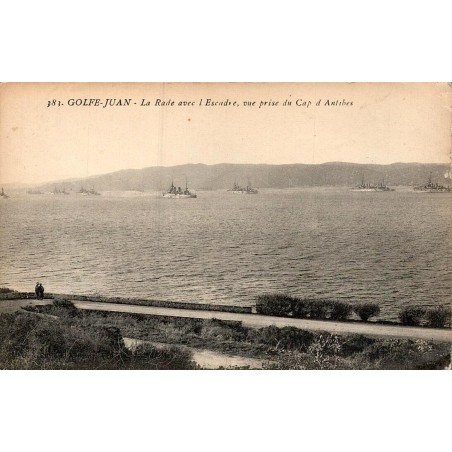 Carte postale ancienne Golfe Juan escadre rade Cap Antibes