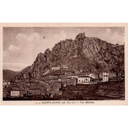 Carte postale ancienne Sainte Agnès vue générale village perché