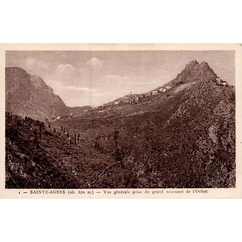 Carte postale ancienne Sainte Agnès Oribel vue générale