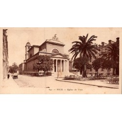 Carte postale ancienne Nice église du Vœu façade