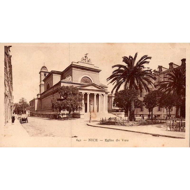 Carte postale ancienne Nice église du Vœu façade