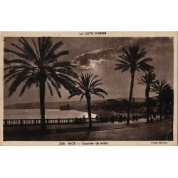 Carte postale ancienne Nice coucher de soleil Côte d’Azur