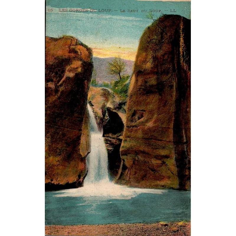 Carte postale ancienne gorges du Loup saut du Loup cascade