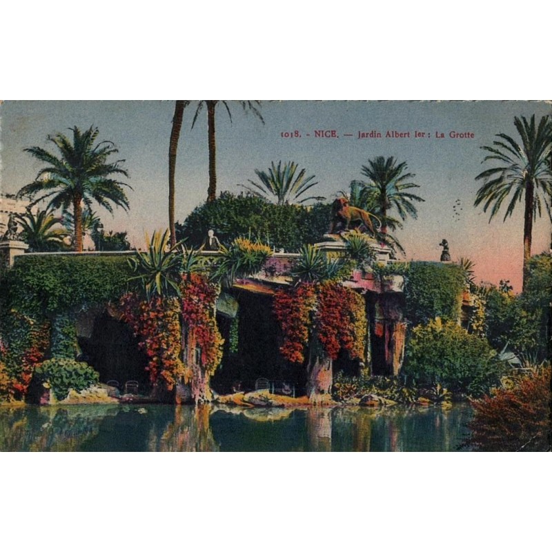 Carte postale ancienne Nice Jardin d’Albert 1er la grotte