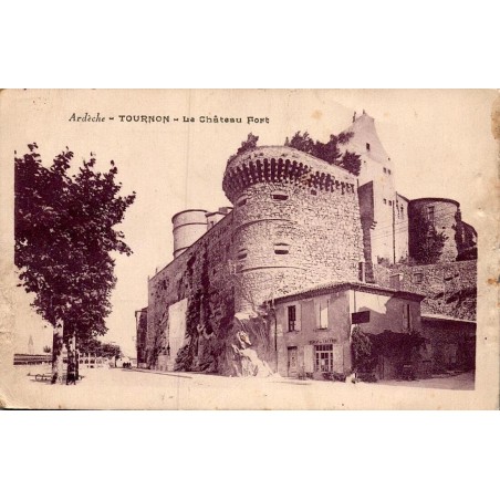 Carte postale ancienne Tournon sur Rhône château fort Ardèche