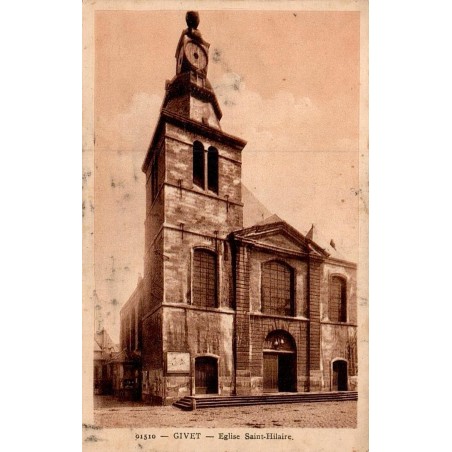 Carte postale ancienne Givet église Saint Hilaire Ardennes