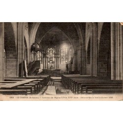 Carte postale ancienne Le Chesne église détruite bombardements 1918