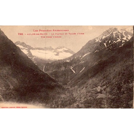 Carte postale ancienne Aulus les Bains plateau vallée d’Arse