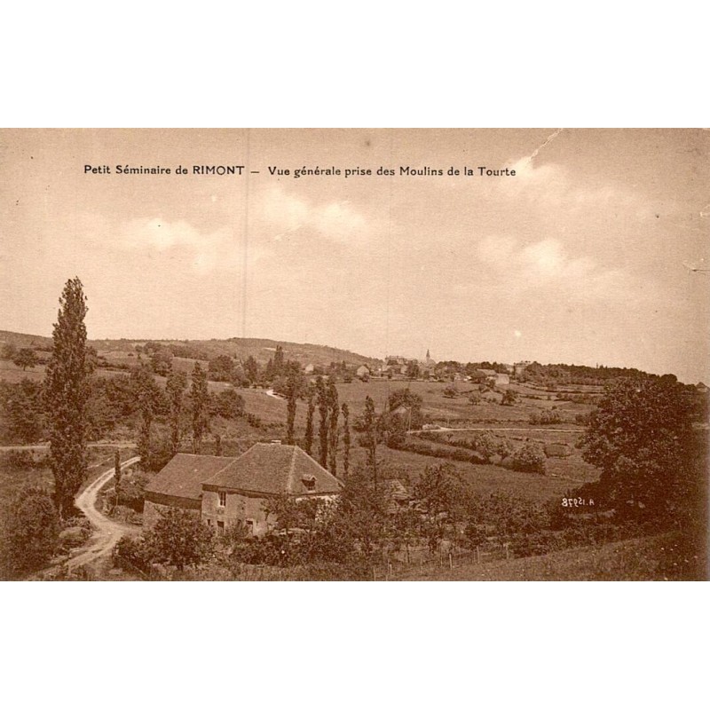 Carte postale ancienne Rimont séminaire vue moulins de la Tourte