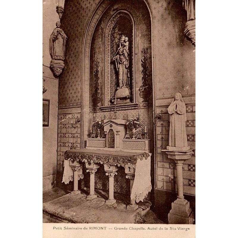 Carte postale ancienne Rimont autel Sainte Vierge chapelle séminaire