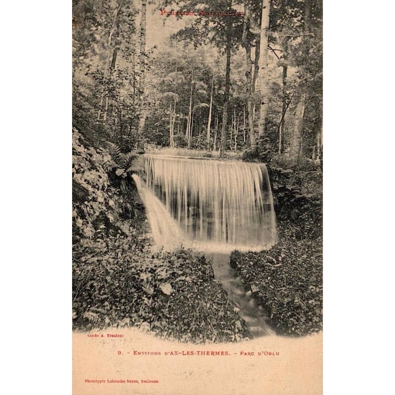Carte postale ancienne parc d’Orlu Ax les Thermes