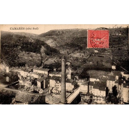 Carte postale ancienne Camarès Aveyron côté sud vue village