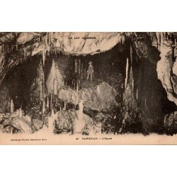 Carte postale ancienne Dargilan grotte salle église Aveyron