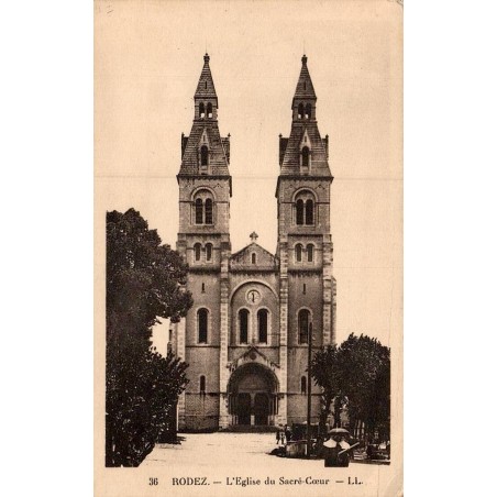 CPA Rodez église du Sacré Cœur LL Aveyron
