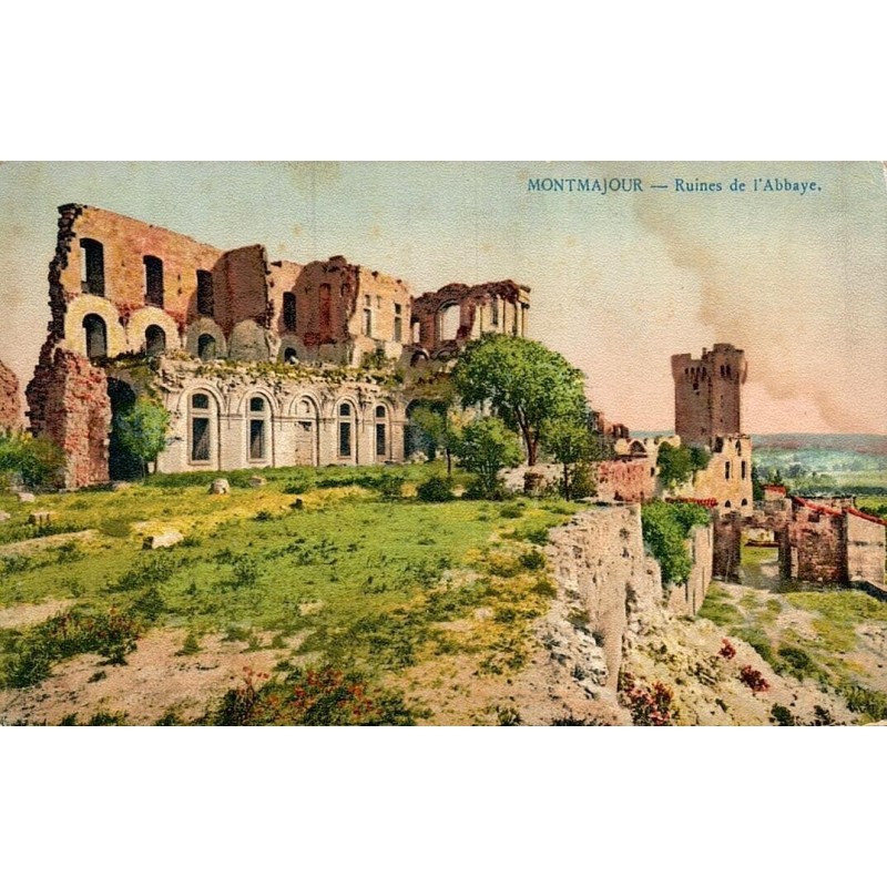 Carte postale ancienne Montmajour ruines abbaye Arles
