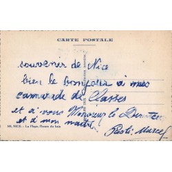 Carte postale ancienne Nice – La Plage, l’heure du bain