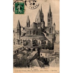 Carte postale ancienne Caen abbaye aux Hommes abside église Saint Etienne