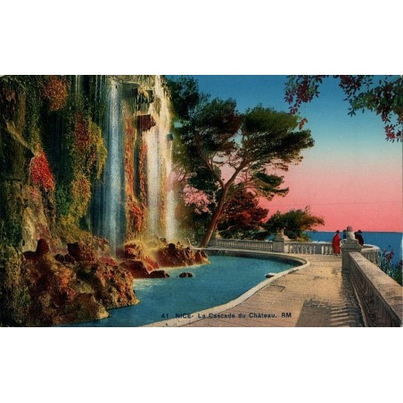 Carte postale ancienne Nice Cascade du Château RM