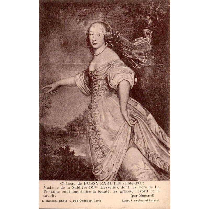Carte postale ancienne Bussy Rabutin Madame de la Sabliere portrait