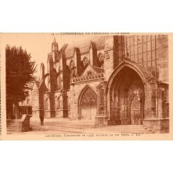 Carte postale ancienne Treguier cathedrale facade LL Bretagne