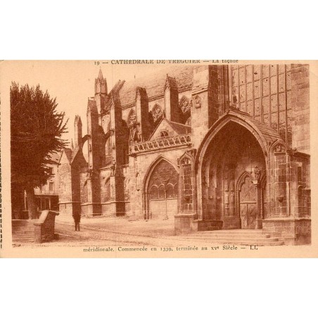 Carte postale ancienne Treguier cathedrale facade LL Bretagne