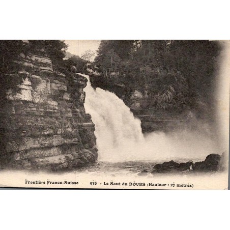 Carte postale ancienne Saut du Doubs cascade frontière franco suisse
