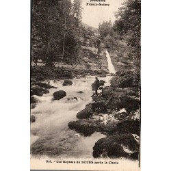 Carte postale ancienne rapides du Doubs apres chute Saut du Doubs