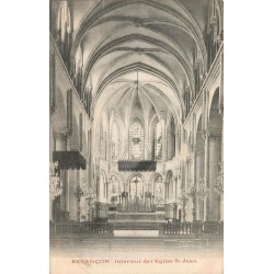 Carte postale ancienne intérieur église Saint Jean Besançon Doubs