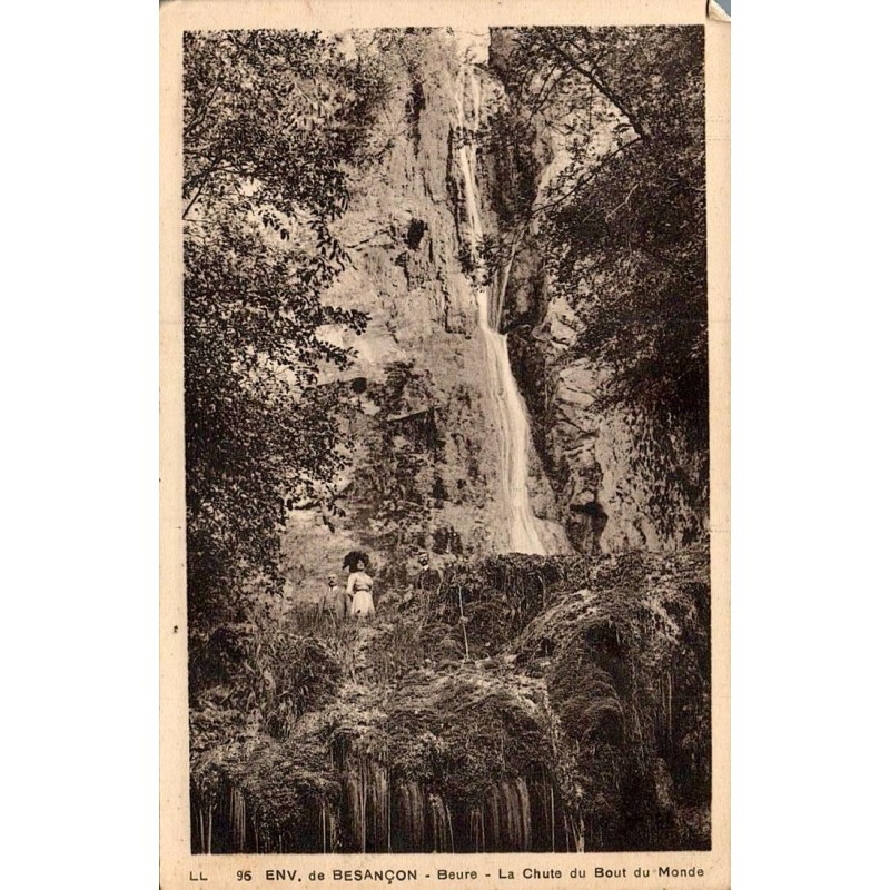Carte postale ancienne Beure chute du Bout du Monde Doubs cascade