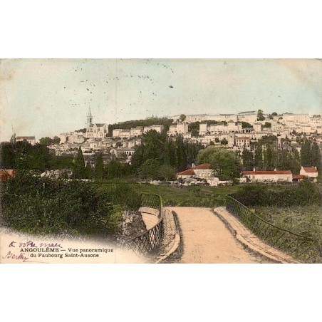 Carte postale ancienne Angoulême panorama faubourg Saint Ausone Charente
