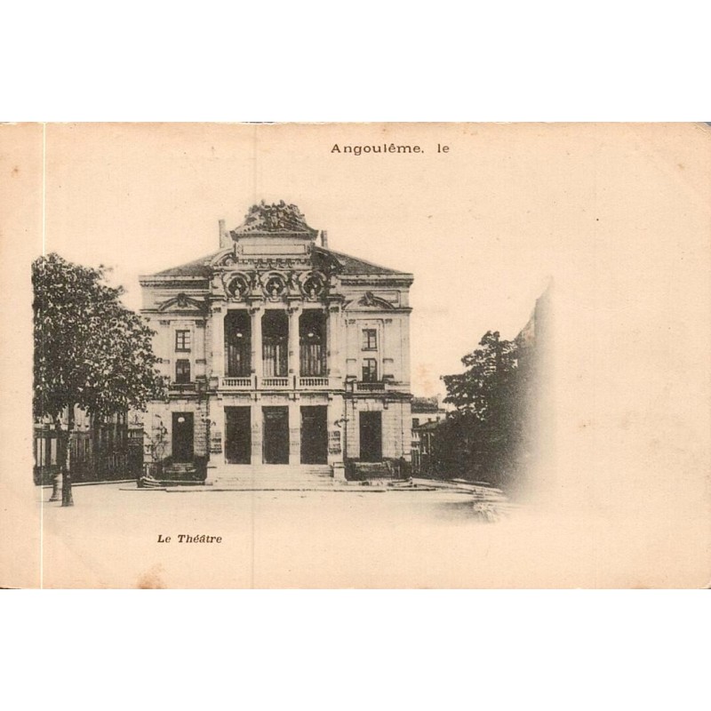 Carte postale ancienne Angoulême théâtre municipal façade Charente
