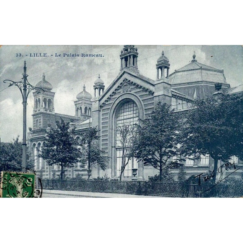 Carte postale ancienne Lille Palais Rameau façade boulevard Vauban Nord