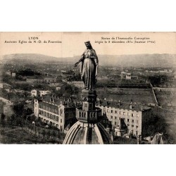 Carte postale ancienne Lyon ancienne église Fourvière Immaculée Conception