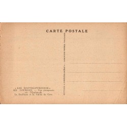 Carte postale ancienne Lourdes – Vue plongeante sur l’Esplanade, la Basilique et la vallée du Gave