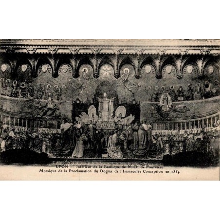 CPA Lyon Intérieur Basilique de Fourvière Mosaïque du Dogme
