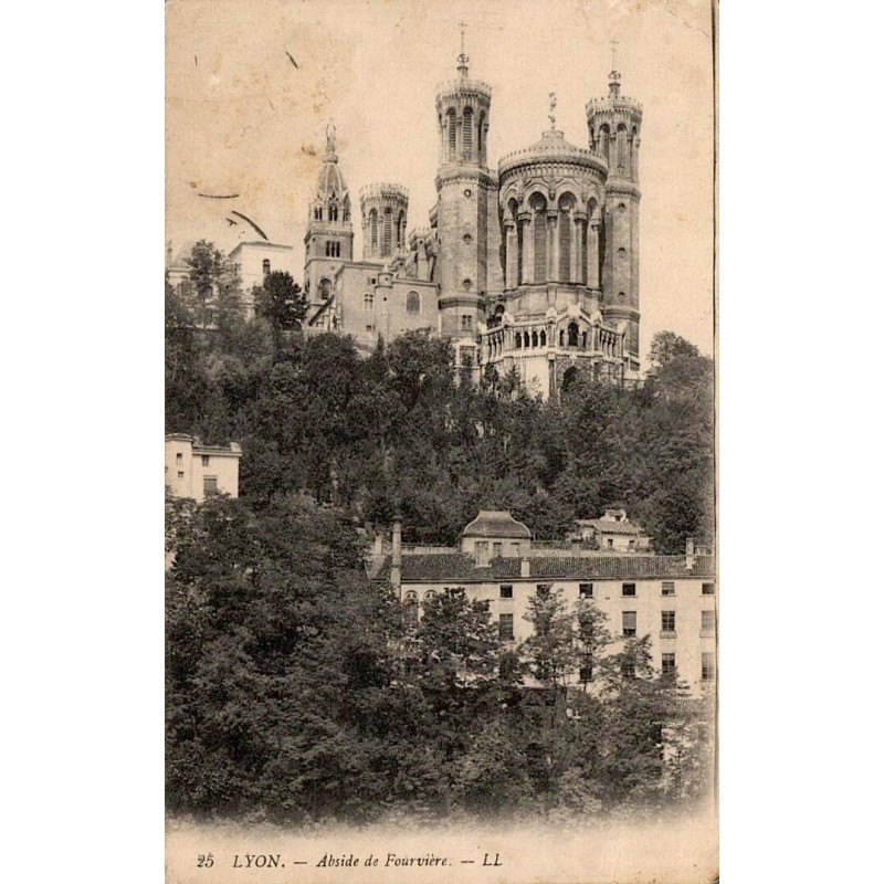 Carte postale ancienne Lyon Abside de Fourvière LL CPA Rhône