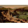 Carte postale ancienne Lourdes vue plongeante esplanade basilique vallée du Gave