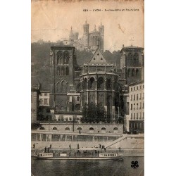 Carte postale ancienne Lyon Archevêché et Fourvière CPA Rhône