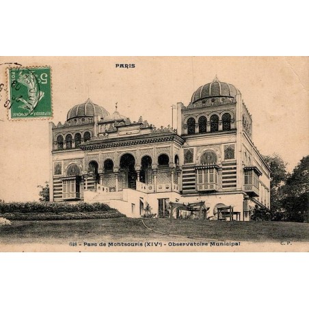 Carte postale ancienne Paris Parc Montsouris Observatoire Municipal XIVe CPA