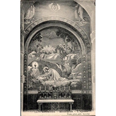 Carte postale ancienne Lourdes mosaique L’Agonie