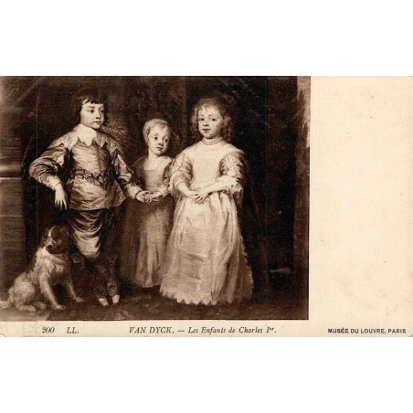 Carte postale ancienne Van Dyck Les Enfants de Charles Ier CPA artistique