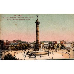 Carte postale ancienne Paris Place de la Bastille et Colonne de Juillet CPA