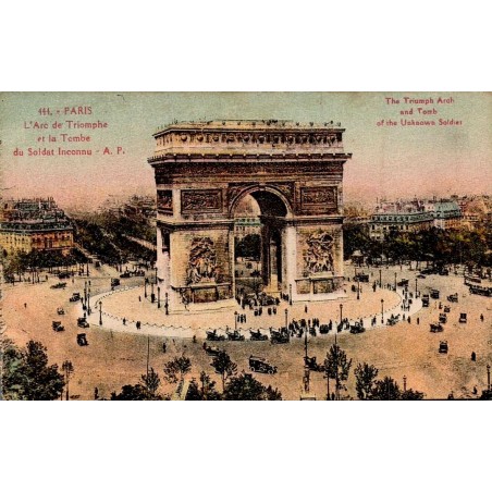 Carte postale ancienne Paris Arc de Triomphe et Tombe du Soldat Inconnu AP CPA
