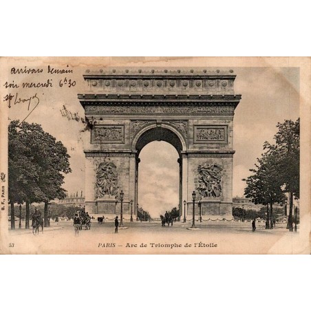 Carte postale ancienne Paris Arc de Triomphe de l’Étoile 1903 CPA