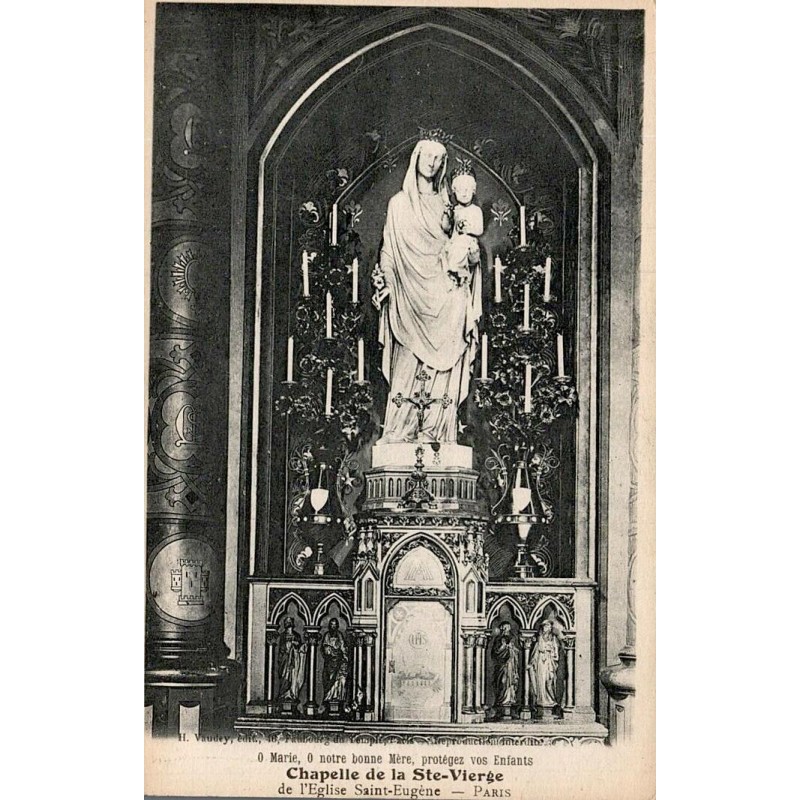 Carte postale ancienne Paris Chapelle de la Sainte Vierge église Saint-Eugène CPA