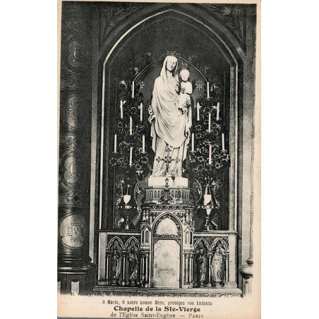 Carte postale ancienne Paris Chapelle de la Sainte Vierge église Saint-Eugène CPA