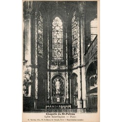 Carte postale ancienne Paris Chapelle du Saint Patron église Saint-Eugène CPA
