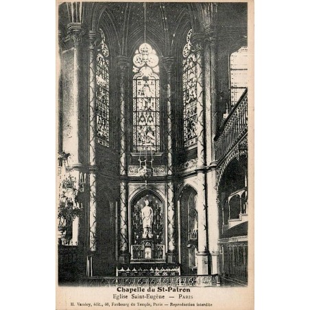 Carte postale ancienne Paris Chapelle du Saint Patron église Saint-Eugène CPA