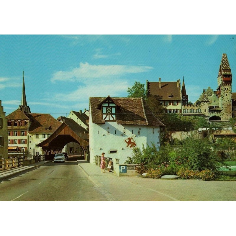 Carte postale ancienne Bremgarten Suisse vue générale vieille ville Argovie